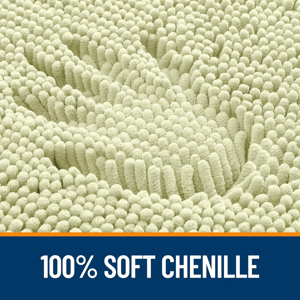 OLANLY Bathroom Rugs - Extra Soft Chenille Bath Mats | Quick-Dry, Machine Washable, 36x24, Vanilla