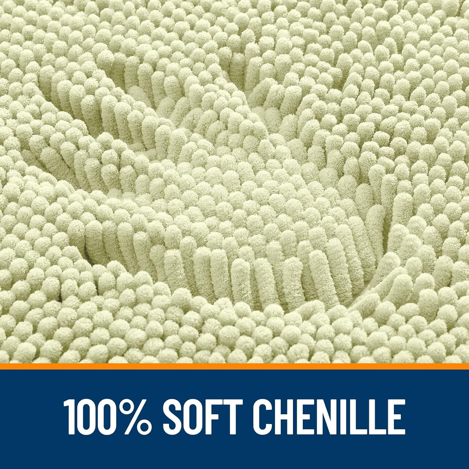 OLANLY Small Bathroom Rugs - Extra Soft Chenille Bath Mats | Quick Dry, Machine Washable, 24x16, Vanilla