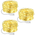 Macarrie 3 Pcs Warm White Fairy Lights USB Powered 16 ft 50 LED String Lights Plug in for Indoor Outdoor Bedroom DIY Party Wedding Home Festival Tree Garden Xmas Decoration