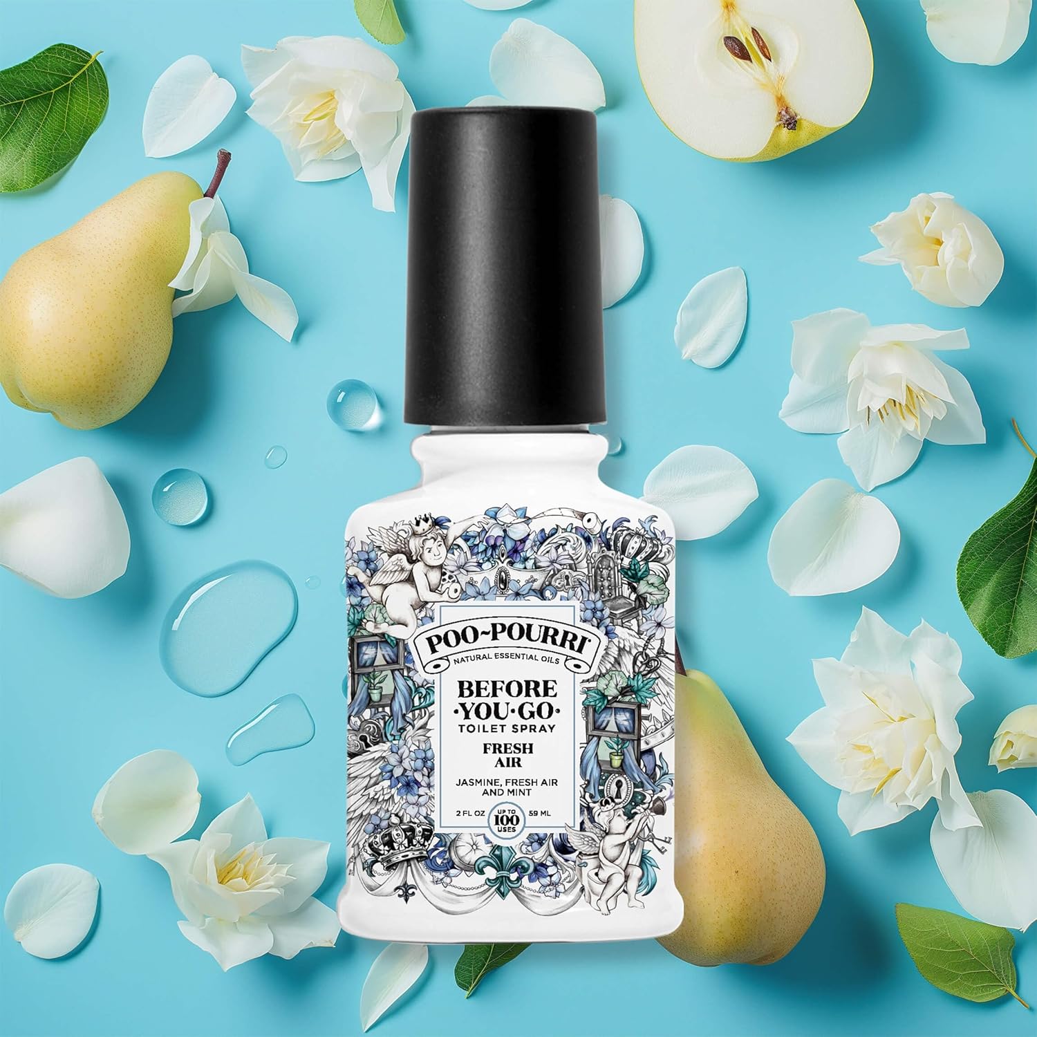 Poo-Pourri Before-You-Go Toilet Spray - Fresh Air with Jasmine & Mint, 2 Fl Oz