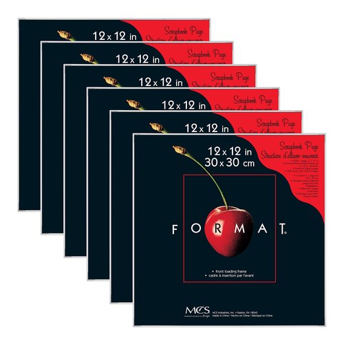 MCS Format 12x12 Frame White, Wall Hanging Square Picture Frame or Tabletop Easel for Art Prints & Photo Display (6-Pack)