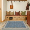 Washable Blue Rugs - 3x4 Indoor Throw Rug for Kitchen, Bedroom, Bathroom | Non-Slip, Fade-Resistant Design