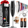 Zulay Kitchen Milk Frother Wand - Ultra-Fast Handheld Electric Whisk for Coffee & Lattes - Black