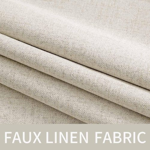 MIULEE Blackout Linen Texture Curtains - Thermal Insulated Grommet Drapes for Bedroom & Living Room | Beige, 52x108 Inch (2 Panels)