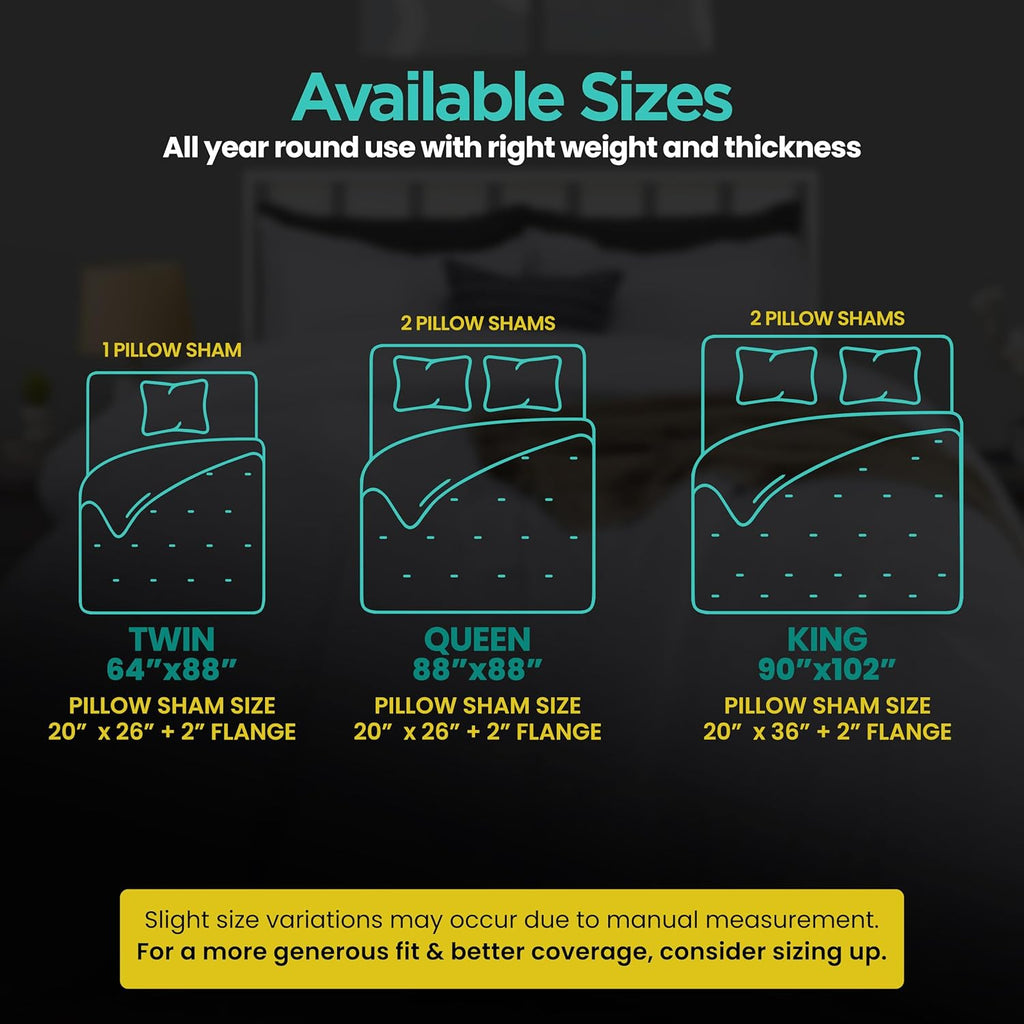 Utopia Bedding King Comforter Set - 3 Piece White Down Alternative Soft Bedding | 90 x 102 Inches