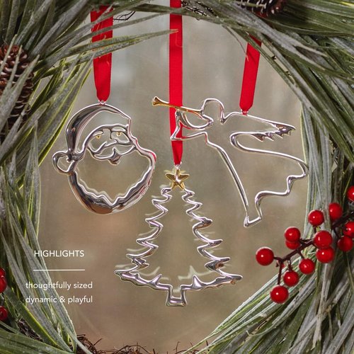 Nambé Jolly St. Nick Ornament – Silver and Gold-Plated Holiday Decoration for Christmas Tree, Festive Indoor Seasonal Accent, Elegant Holiday Mantel Display, and Thoughtful Gift for Home Décor