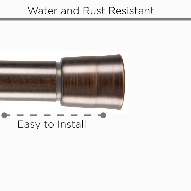 Tension Shower Rod 42-72 Inches Oil Rubbed Bronze - Rust-Resistant Bathroom Curtain Rod