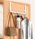 CHAUNCEY HOME Over The Door Hooks Hanger with Extended Arms, Fit 1 3/8" Door, Tool-Free Assembly, F7U, Towel Rack Organizer Holder - Glossy White