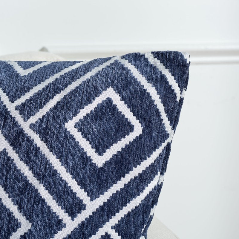 18x18 Navy Diamond Pillow - Safavieh Triska Cushion for Sofa & Bed