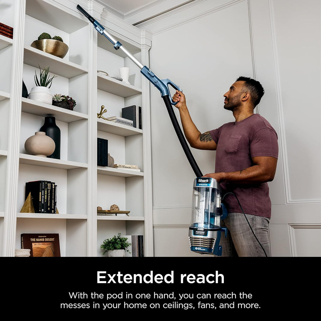 Shark AZ3002 Stratos Upright Vacuum - DuoClean PowerFins & HairPro | Self-Cleaning Brushroll, Navy