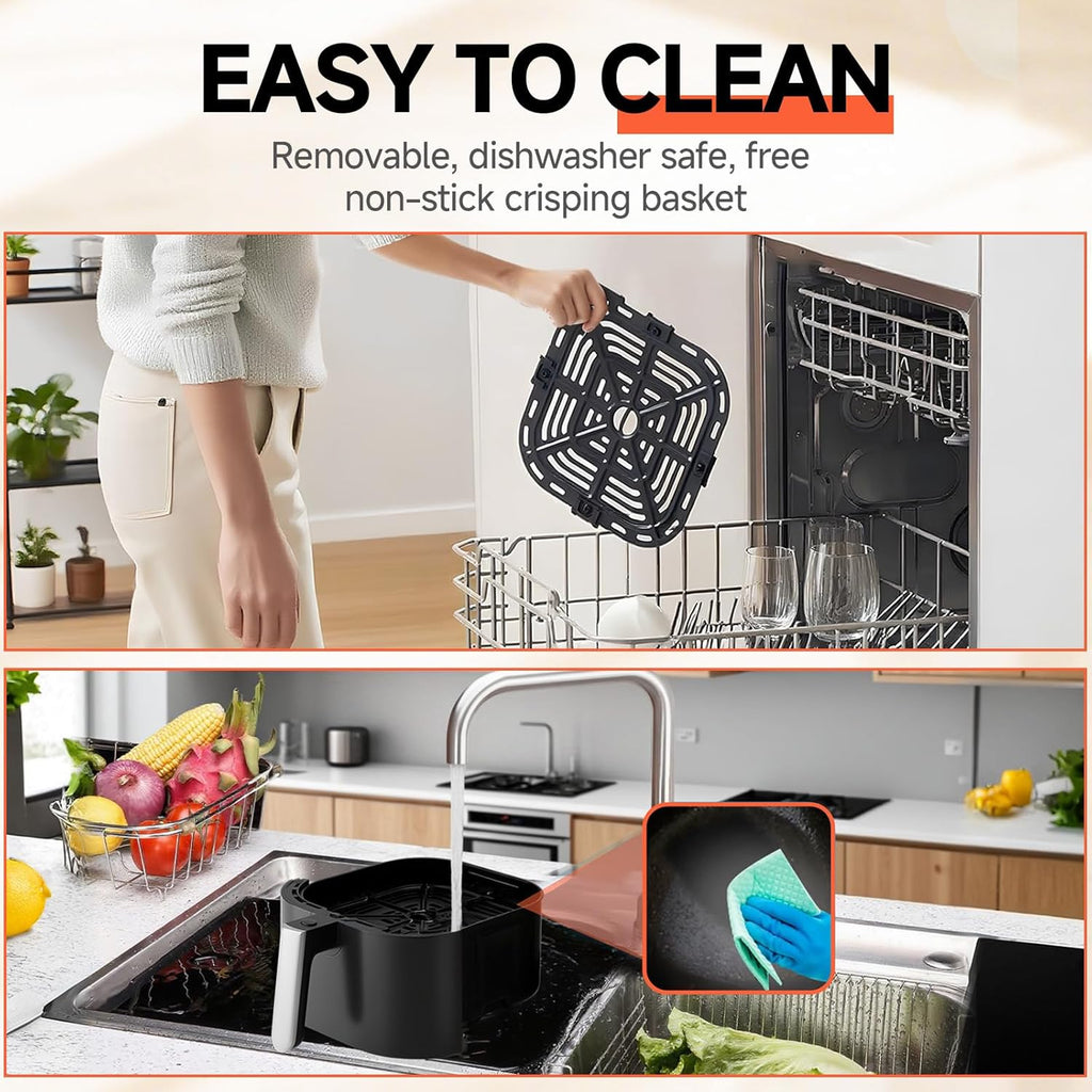 QIDO Air Fryer - 5 QT Compact Airfryer with Touchscreen Controls & Nonstick Basket - Black