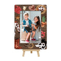 OXRUN Wild Western 4x6 Picture Frame, Cowboy Wooden Photo Frame with Easel, Display Photo Insert, Newborn Gifts, Nursery Decor - A08