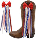 Ickasi Ribbon Bow Ribbons - Patriotic Holiday & Birthday Decor | 2 Pieces Boot Charms for Women