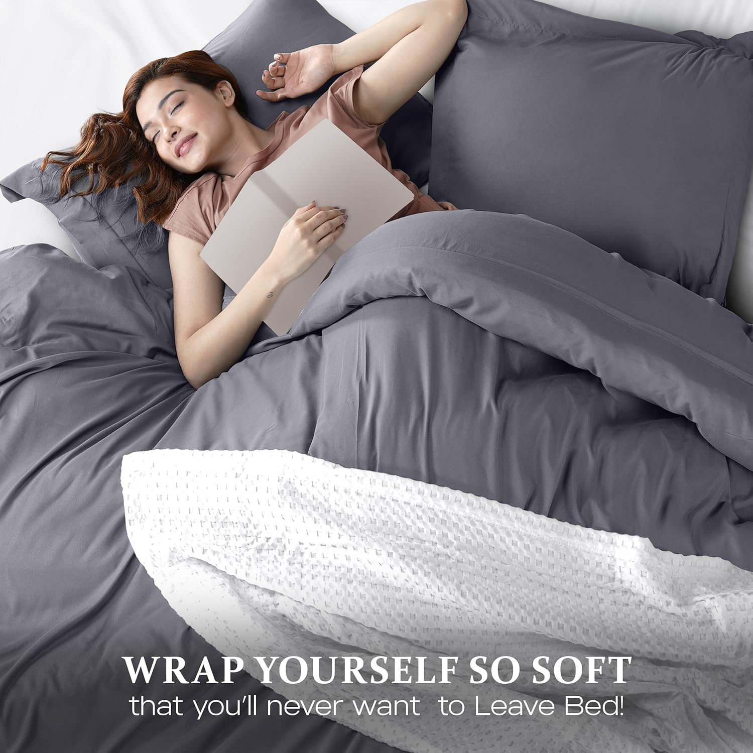 Utopia Bedding Duvet Cover - 3-Piece Queen Set with Zipper Closure | 90x90 Inches Grey Comforter Cover & 2 Pillow Shams
