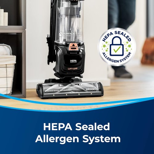 Bissell SurfaceSense Pet Upright Vacuum - Tangle-Free Brush Roll & Lift-Off Technology for Allergen Removal