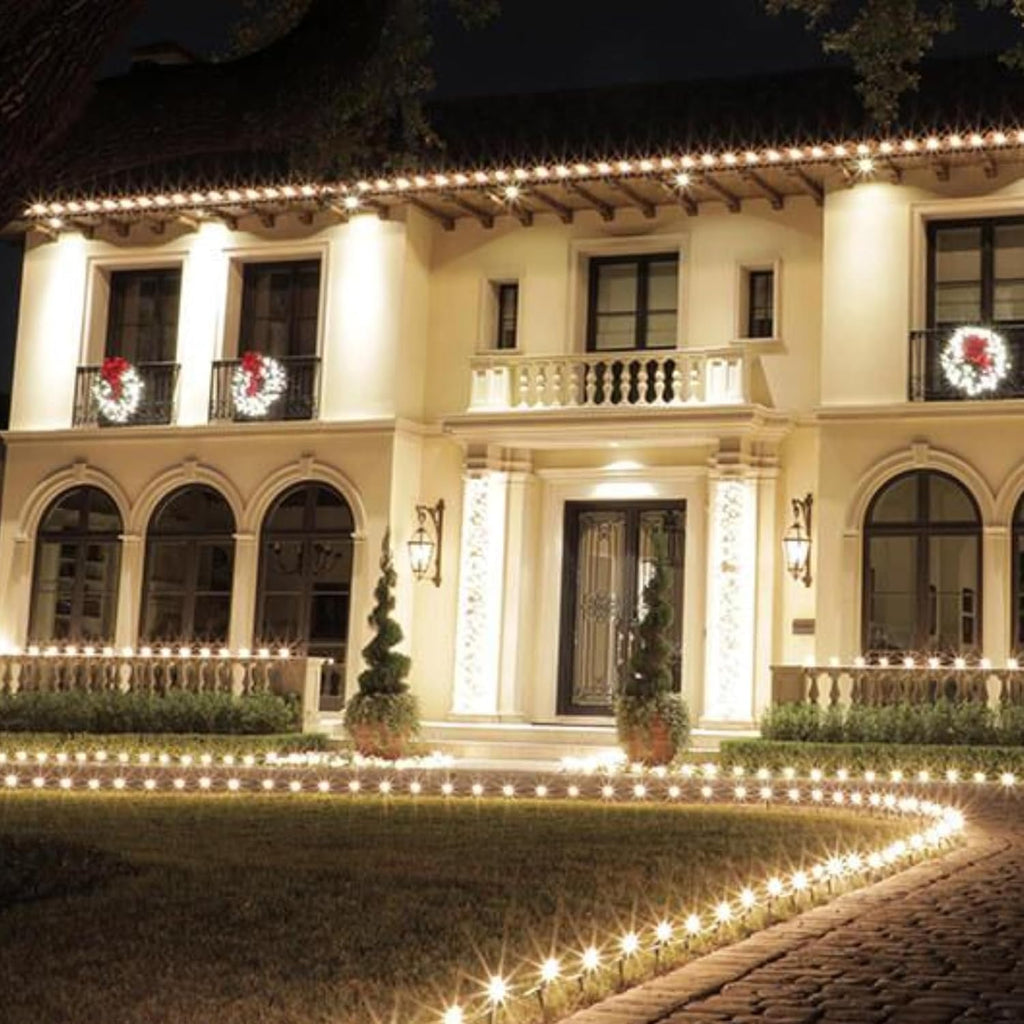 TW SHINE C9 Christmas Lights - 100 LED 66 FT Waterproof String Lights with 8 Modes Timer | Warm White