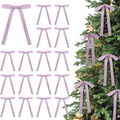 Skiennix 24 Pcs Velvet Bows - Vintage Ribbon Bows for Christmas Tree & Crafts | Light Purple, 5 x 7 Inch