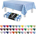 Grandipity Blue Gingham Checkered Tablecloths - Disposable 54" x 108" for 6ft to 8ft Rectangular Tables | 6 Pack Premium Quality