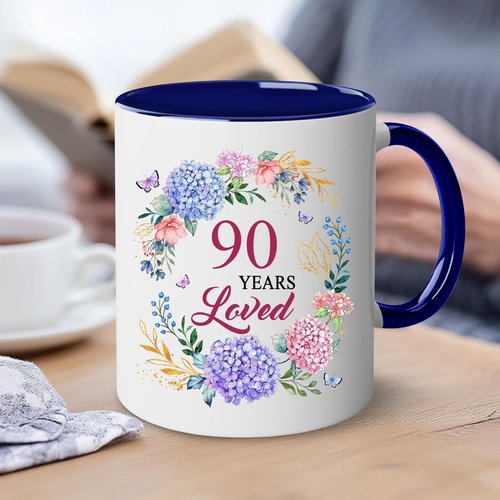 LOTWATEGO 90th Birthday Gifts For Women - 1936 Birthday Gifts For Her - 90 Years Loved Mug - Gift For Women Turning 90th - 90 Year Old Gift For Woman, Mom, Grandma, Mother - 1936 Present Ideas