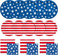 American Flag Party Supplies - Disposable Dinner & Dessert Paper Plates | Napkins for 50 Guests
