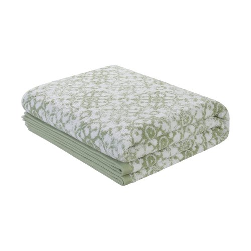 Jessica Simpson – Bath Towel 4 Piece Set | Aziza | Premium Bathroom Décor | Includes 2 Hand Towels and 2 Shower Towels | 100% Cotton & Machine Washable | Frosty Green