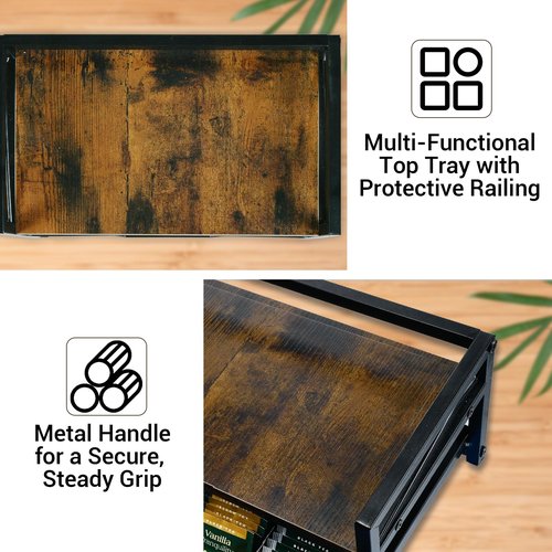 NANXITU Tea Holder Organizer,Wood Tea Box Organizer Storage Box,Tea Caddy for Tea Bags Organizer Drawer,with 8 Compartments Multi-Functional Tea Station Chest for Countertop