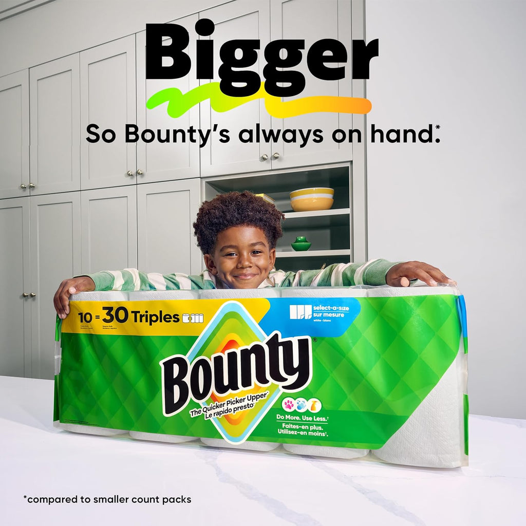 Bounty Select-A-Size Paper Towels - White, 2 Triple Rolls (Equivalent to 6 Regular Rolls)