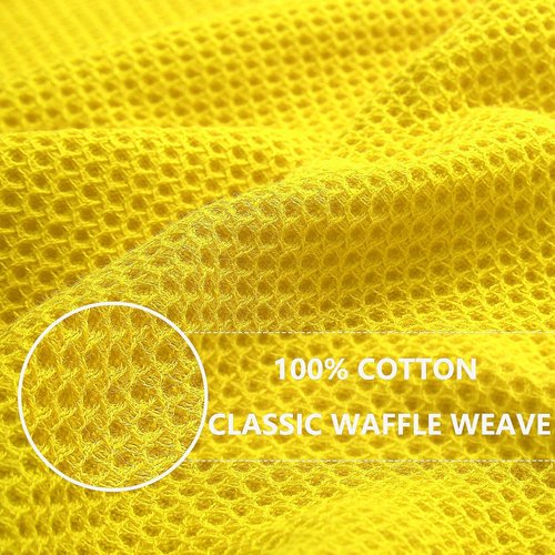 Homaxy 100% Cotton Dish Cloths - Ultra Soft, Absorbent & Quick Drying | 12x12 Inches, Yellow, 6-Pack