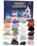 JULEASEL Gemstone Advent Calendar 2025, Rock Collection Advent Calendar for Kids with 24 Natural Gemstones to Open Each Day, Christmas Countdown Calendar for Boys Girls Teens and Adults