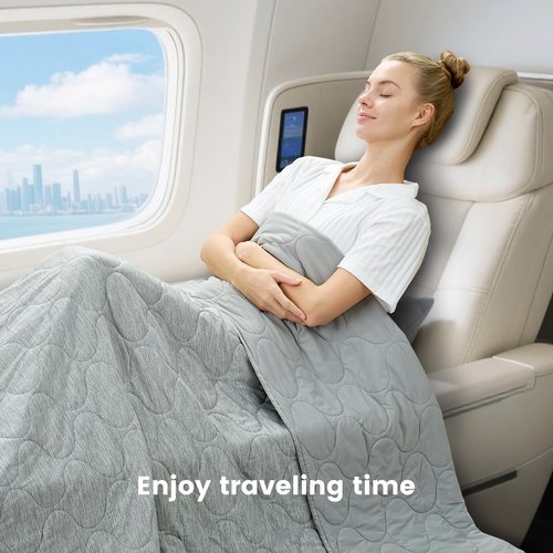 Cozy Bliss Cooling Dual-Sided Blanket for Hot Sleepers, Q-Max>0.46 Lightweight Soft Breathable Bed Blanket, Double Side Cooling Throw for Night Sweats (Silver Grey, 50"x70")