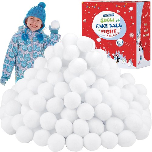 Fovths 200 Pack Snow Toy Balls - 2 Inch Realistic Fake Snowballs for Indoor & Outdoor Fun
