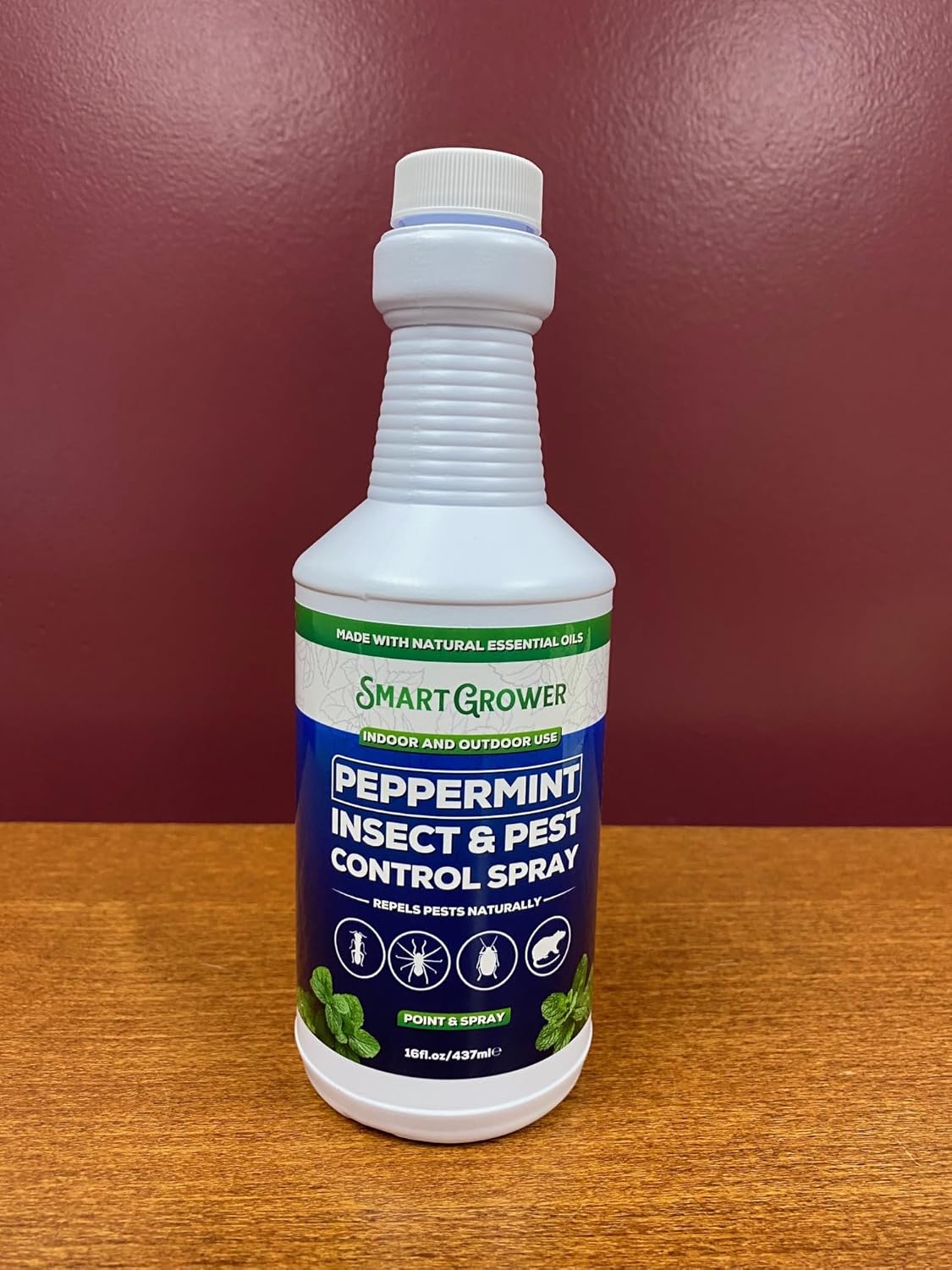 Smart Grower Peppermint Oil Insect & Pest Control Spray - Maximum Strength 16 FL OZ | Repels Mice, Spiders, Ants