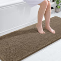 OLANLY Bathroom Runner Rugs - Extra Soft Chenille Bath Mat with Rubber Backing | 70x24, Tan, Quick Dry & Machine Washable