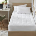 Madison Park Waterproof Mattress Protector, Cloud Soft Plush Mattress Cover, Overfilled Mattress Pad, Fitted Pocket Fits Up to 18 Inch, Machine Washable Bed Cover, White Twin