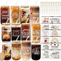 Frerdui 36 Pcs Teacher Appreciation Gift Bulk - Best Teacher Gifts, Thank You Gifts, Back to School Set, 16oz Coffee Beer Can Glass with Lids Straws Brushes Graduation Gift Christmas Birthday