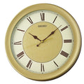 SEIKO QXA835GRH Wide Band Non Ticking Wall Clock, Gold, 14.5 Inch