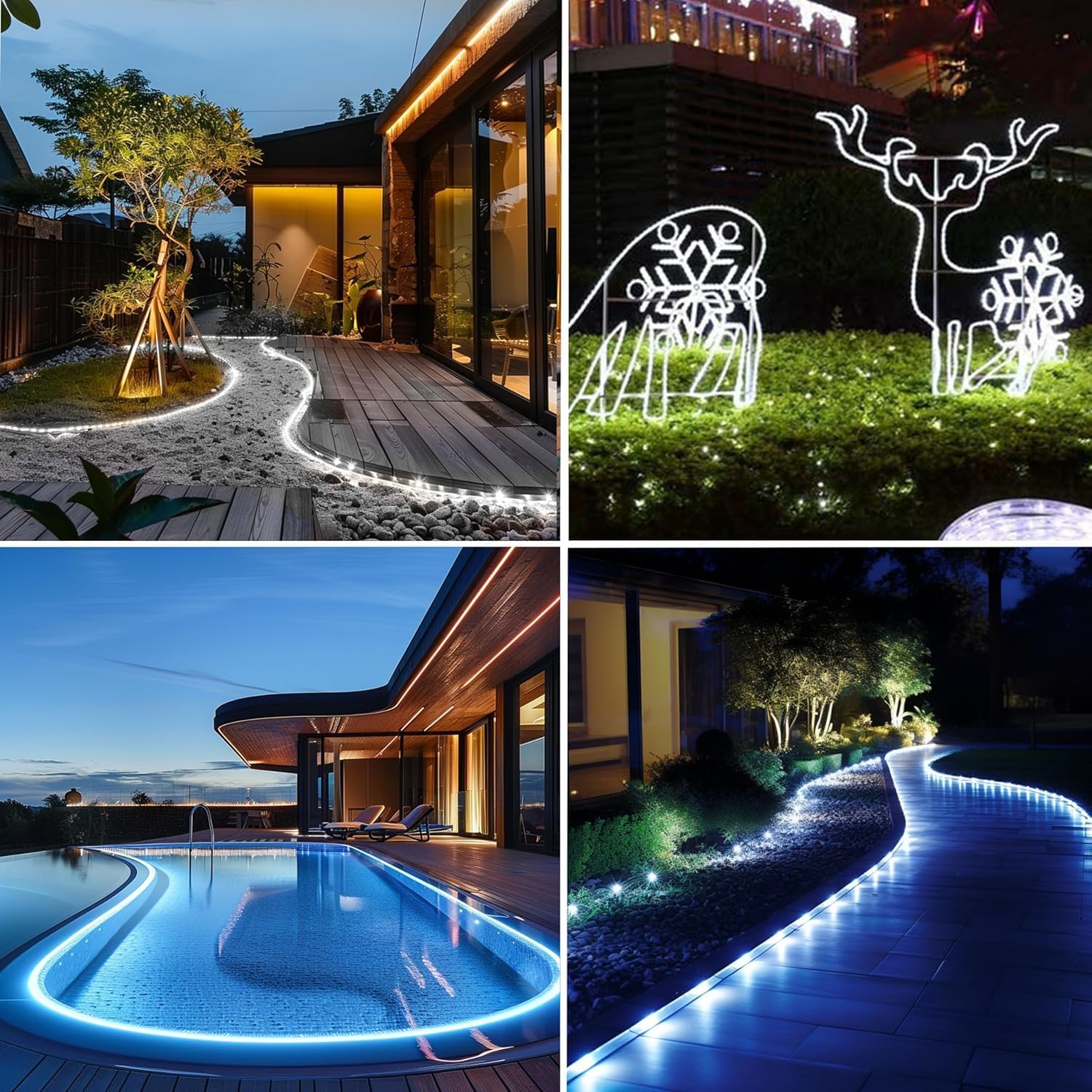 Skiennix 500 LED Outdoor Rope Lights - Waterproof Fairy String Lights for Christmas & Parties | 28M/92ft, 8 Modes