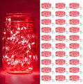 Btfarm 30 Pack Fairy Lights - Battery Operated 7ft 20 LED Twinkle Lights | Waterproof Mini Silver Wire for Christmas & Weddings - Red