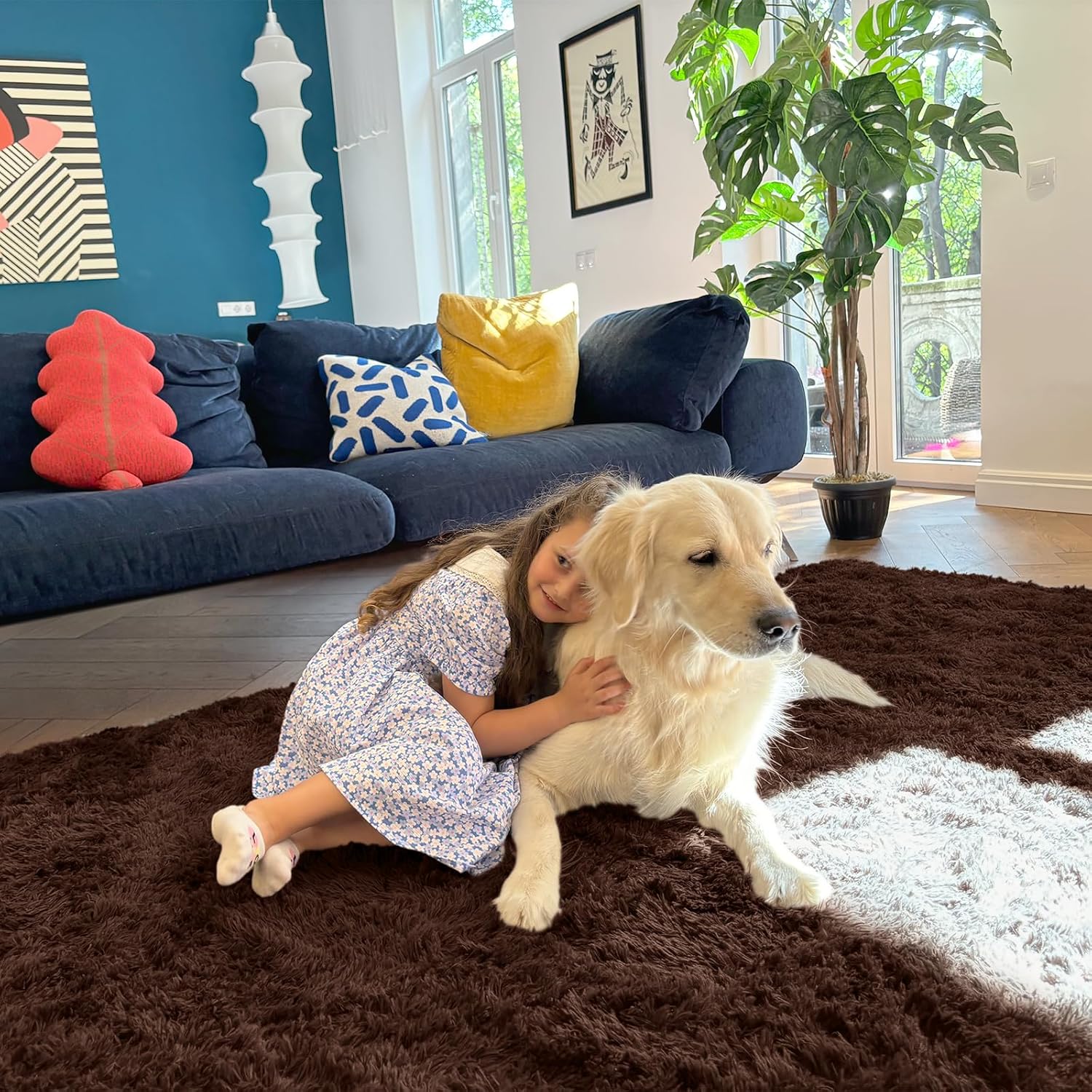 OLANLY 2x4 Machine Washable Runner Rug - Soft Fluffy Shaggy Design for Bedroom & Hallway | Ideal for Kids' Rooms & Home Decor