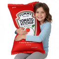 Ketchup Pillow Plush 20"x12" Tomato Room Décor Cute Valentine’s Day Gift Cool Things Ketchup Bottle Stuffed holiday Funny Plushies Palm Pals Food Giant Plush Food Festive Throw Pillows Easter Gift