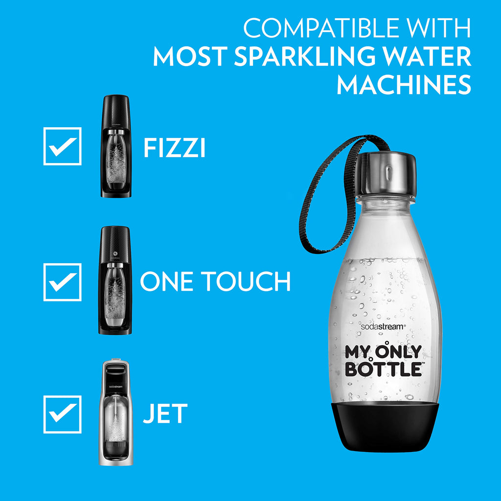 sodastream 0.5 Liter My Only Bottle Black, 1 Count (Pack of 4)