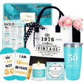 50th Birthday Gifts for Her 50 Year Old Gifts for Women Turning 50 and Fabulous Gift Ideas for Woman Cool 1976 Birthday Gift for Woman Happy 50th Bday Decorations Basket for Mom Daughter with Tumbler