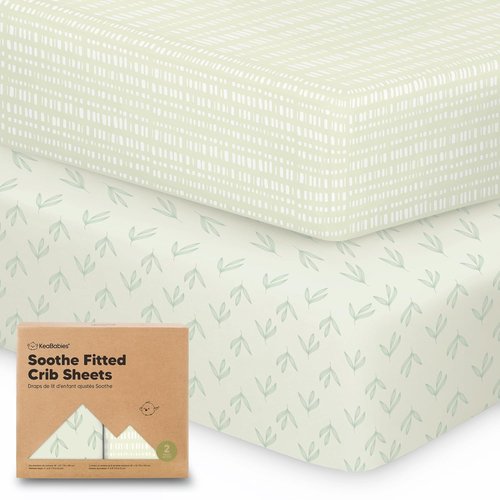 KeaBabies Organic Crib Sheets - 2-Pack Fitted Jersey Cotton for Boys & Girls | Soft, Breathable 52x28 (Fleur)