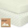 KeaBabies Organic Crib Sheets - 2-Pack Fitted Jersey Cotton for Boys & Girls | Soft, Breathable 52x28 (Fleur)