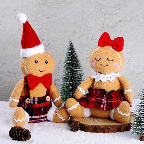 BWFY Gingerbread Man Christmas Decorations - Festive Indoor Ornaments for Holiday Home Decor | 2PC Set