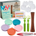 Advanced Fermentation Kit - Pickle Kit, Sauerkraut Making Kit Kimchi Container - Fermentation Airlock Lids for Wide Mouth Mason Jars by The Amish Chef
