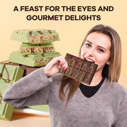 Fimary Dubai Chocolate Molds 1 Inch Deep, Silicone Chocolate Bar Mold – Non-Stick, Flexible, Large and Thick Homemade Chocolates, Candies, and Desserts - Set of 1
