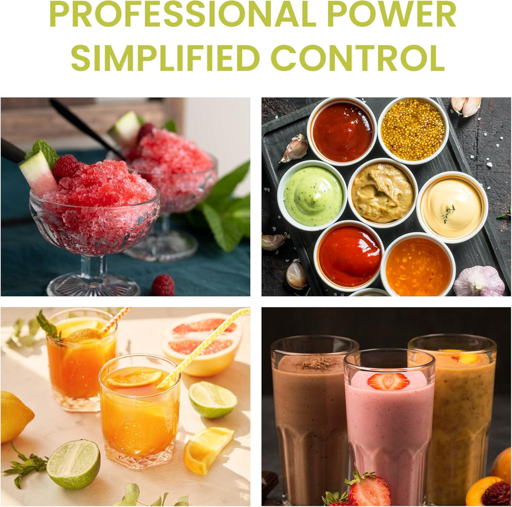 Simple Deluxe Smoothie Blender - 1200W Powerful Kitchen Blender with 60 oz Capacity & BPA-Free Cups | Silver