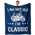 Zlomjro Funny Gift for Old Men, Birthday Gift for Elderly Men, Dad Birthday Gifts, Retirement Dad Blanket, Gag Gifts Ideas for Husband/Grandpa, I'm Not Old I'm Classic Throw Blanket 60"X50"
