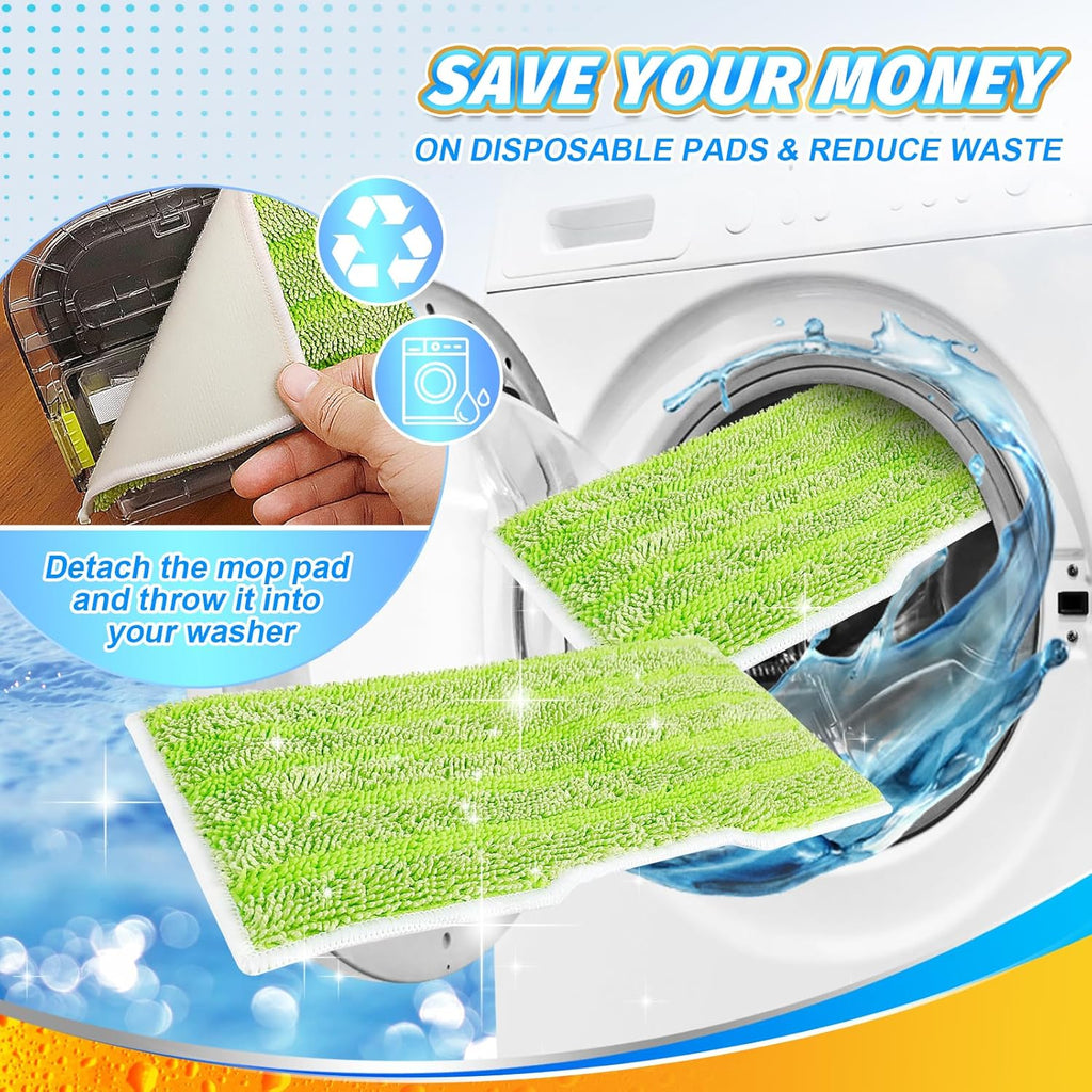 Shark Reusable Vac Mop Replacement Pads - 6 Pack Wet & Dry Mop Refills for Hardwood Floor Cleaning